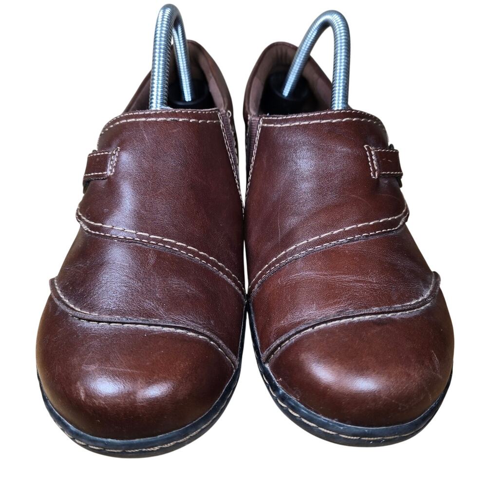 Women's Clarks Bendables Ashland Alpine Slip-On Loafers Brown Leather Womens 9.5 - Picture 2 of 8